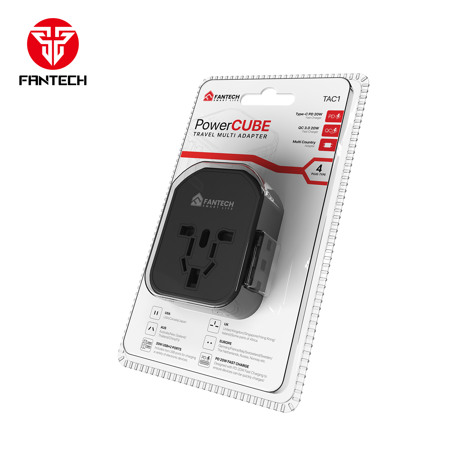 Fantech TAC1 Power Cube Travel Multi Adapter
