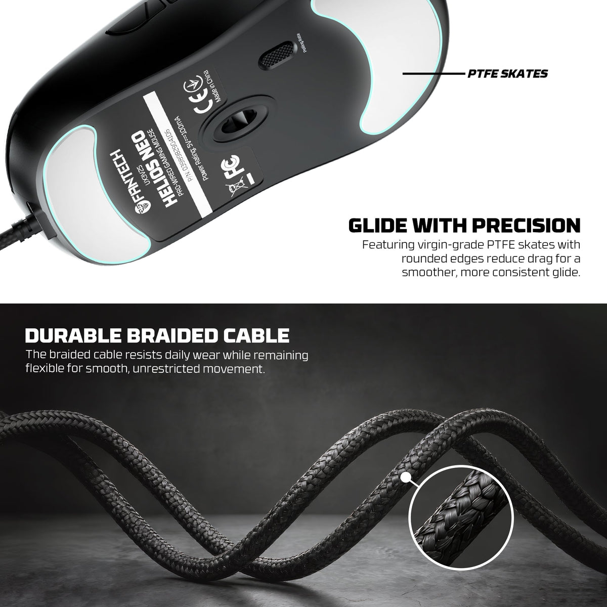 Fantech helios neo ux3v2s wired gaming mouse with rgb lighting 6d macro function 400-20000 adjustable dpi 20 million