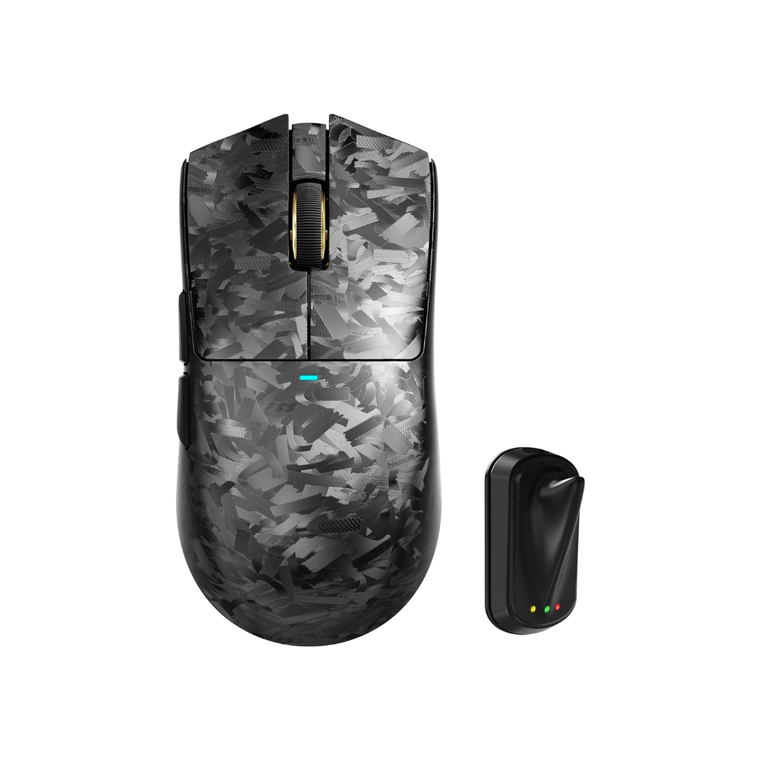 ATTACK SHARK X11 Ultra 8K Carbon Fiber Wireless Gaming Mouse with 42000 DPI-PAW3950 MAX Sensor-63g Lightweight,Nordic 54L15 MCU Chip,Wired/BT/2.4Ghz,100 Million Clicks,Programmable for PC Mac(Black)