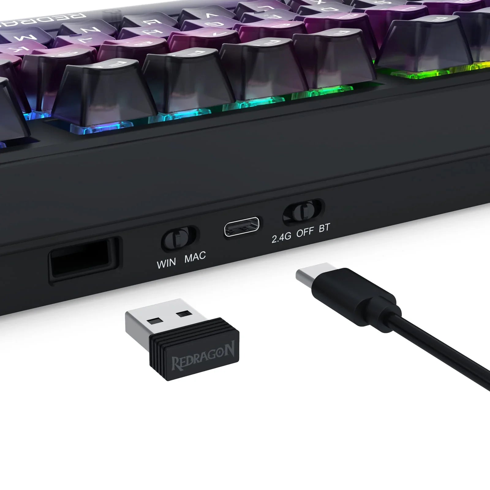Redragon Barlette Magnetic Gaming Keyboard Amethyst Purple (K767-WL-M)