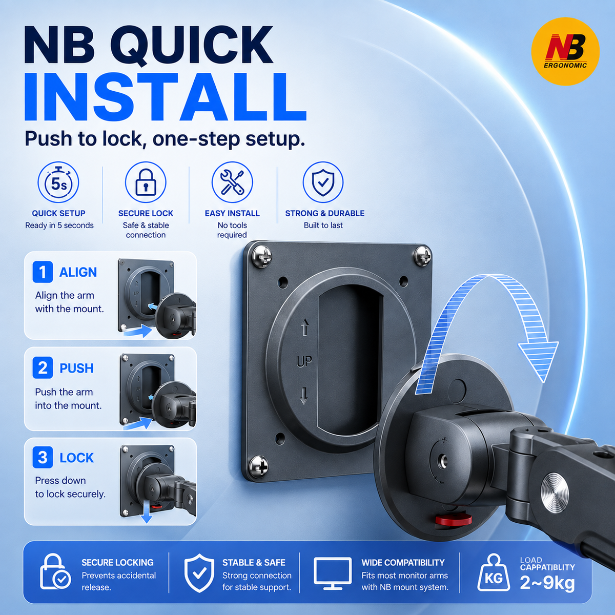 North bayou nb a3 monitor stand monitor arm suitable for 17–32 inch monitors easy installation desk clamp base.