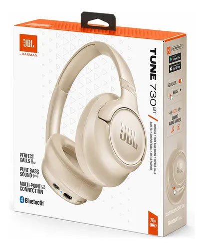 Jbl tune 730bt wireless over-ear headphones - gold - audio | wireless headset