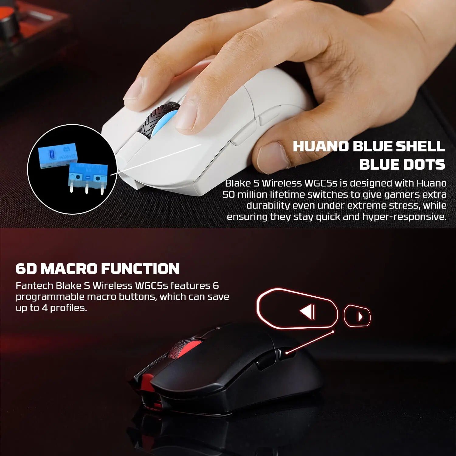 FANTECH WGC5S BLAKE S DUAL MODE WIRELESS GAMING MOUSE