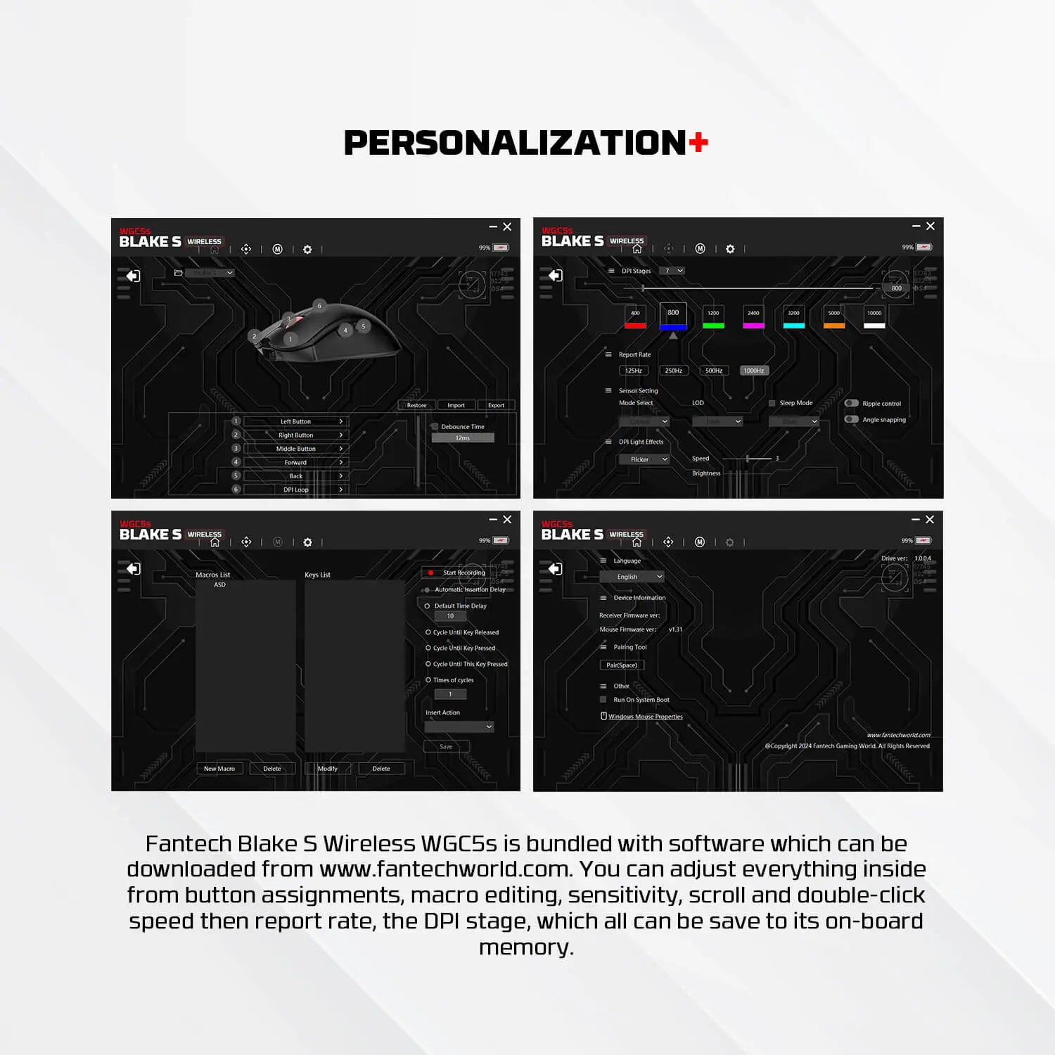 FANTECH WGC5S BLAKE S DUAL MODE WIRELESS GAMING MOUSE