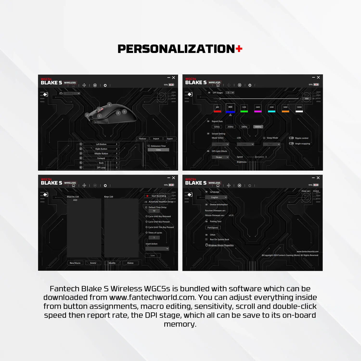 FANTECH WGC5S BLAKE S DUAL MODE WIRELESS GAMING MOUSE