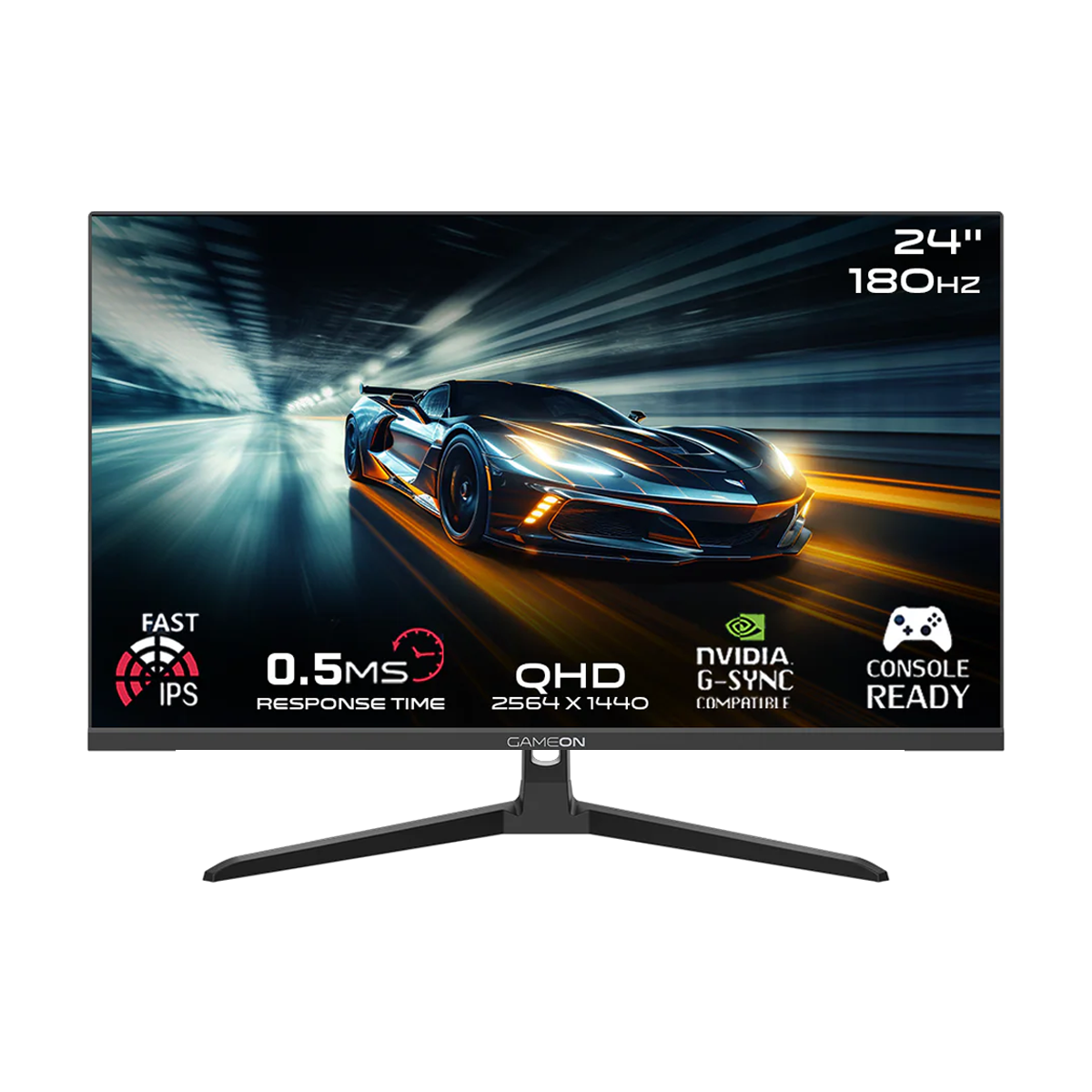 Gameon 180 ips pro series 24” qhd 180hz mprt 0.5ms hdmi 2.1 fast ips gaming monitor (supports ps5) - black - monitors