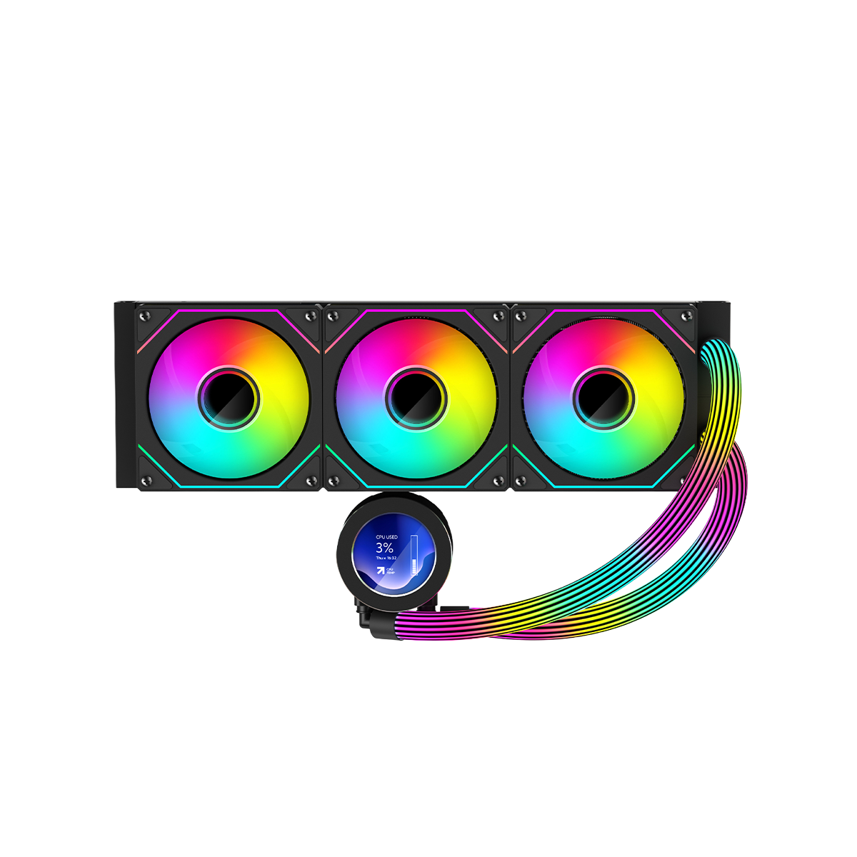 Gameon - kraken n360 lcd display liquid cpu cooler 360mm with argb tube - pc hardware