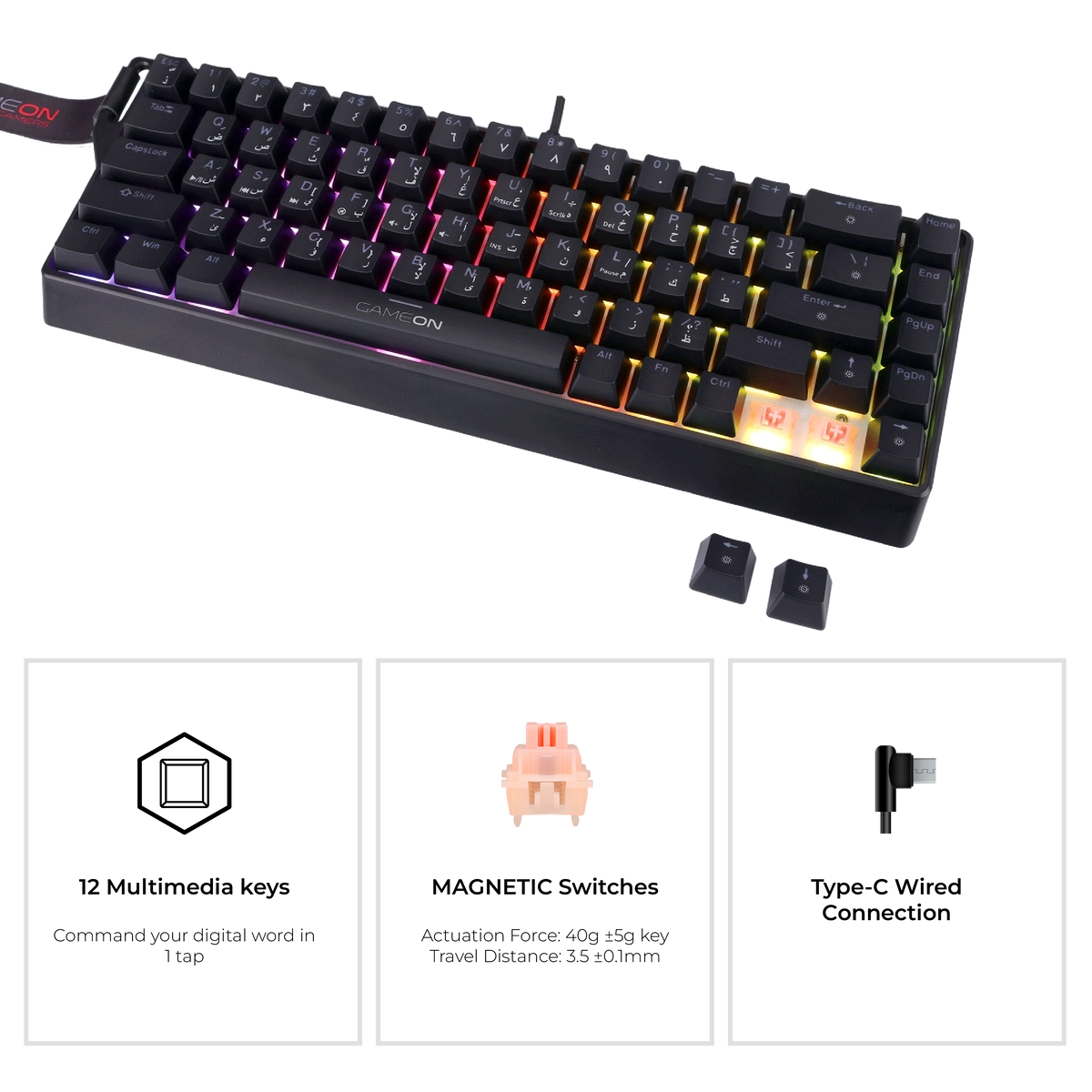 GAMEON MAGPRO Series GOMG1K8-RS 60% RGB Magnetic