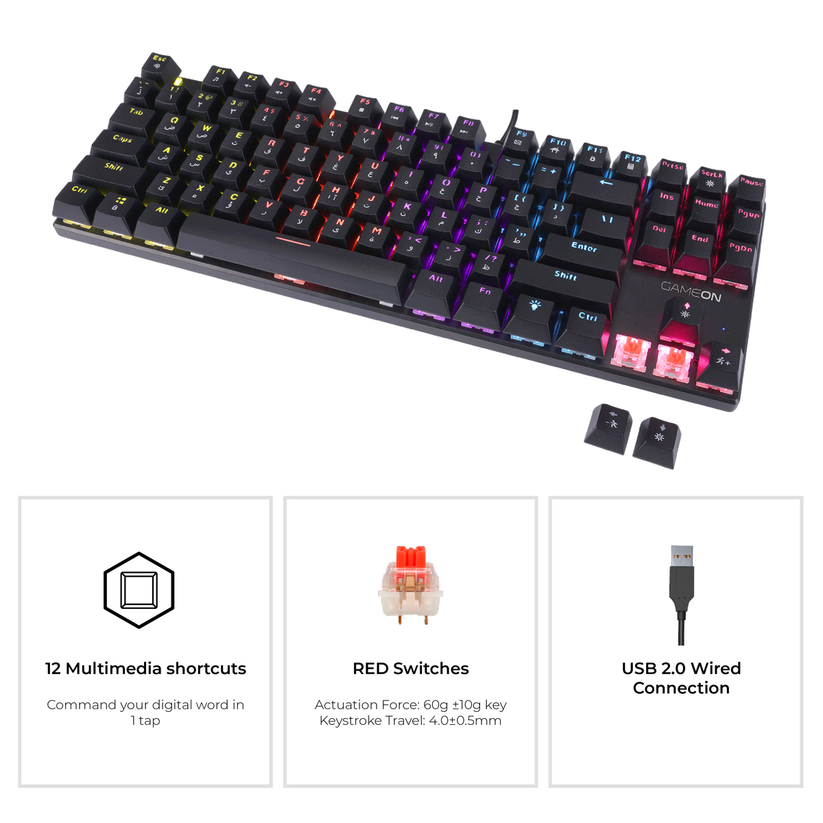GAMEON KENORA Series GOMK87-RS 80% RGB Mechanical