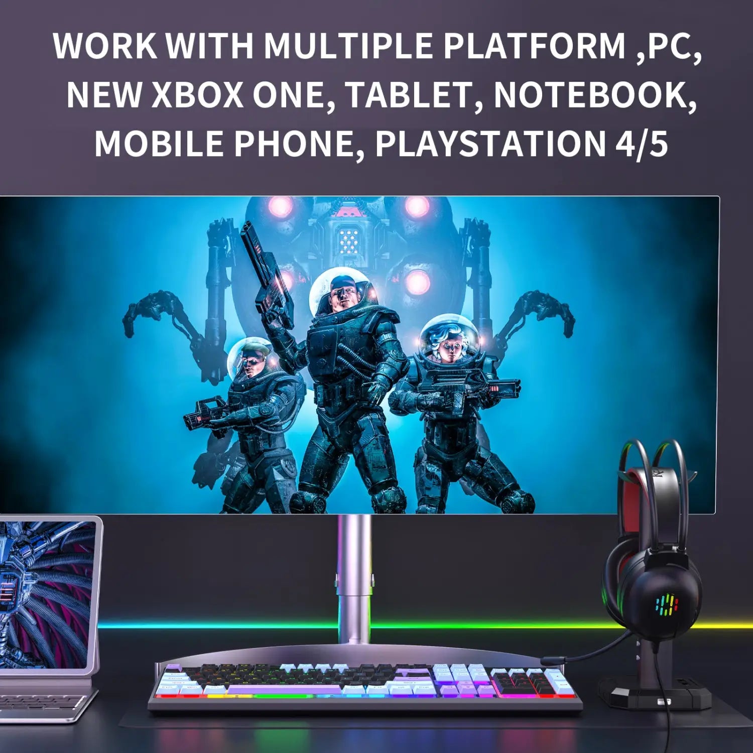 Vista H262 Wired Rgb Backlight Gaming Headsest