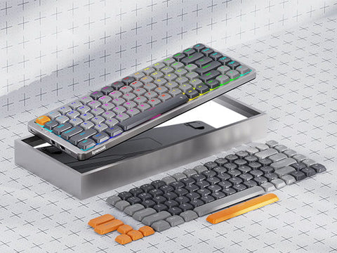 Redragon K652 75% Wireless Rgb Mechanical Keyboard Bluetooth/2.4ghz/wired Tri-mode 84 Keys Ultra-thin