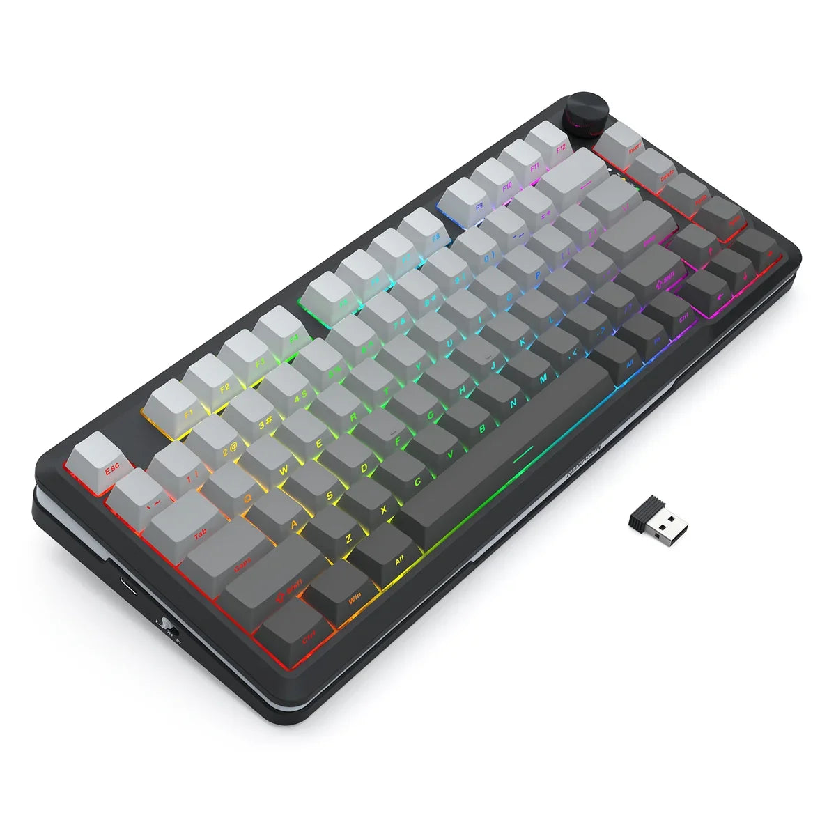 Redragon cyrus pro k681sp rgb wireless 75% hot-swappable gasket mechanical keyboard with knob (rpc linear switch)