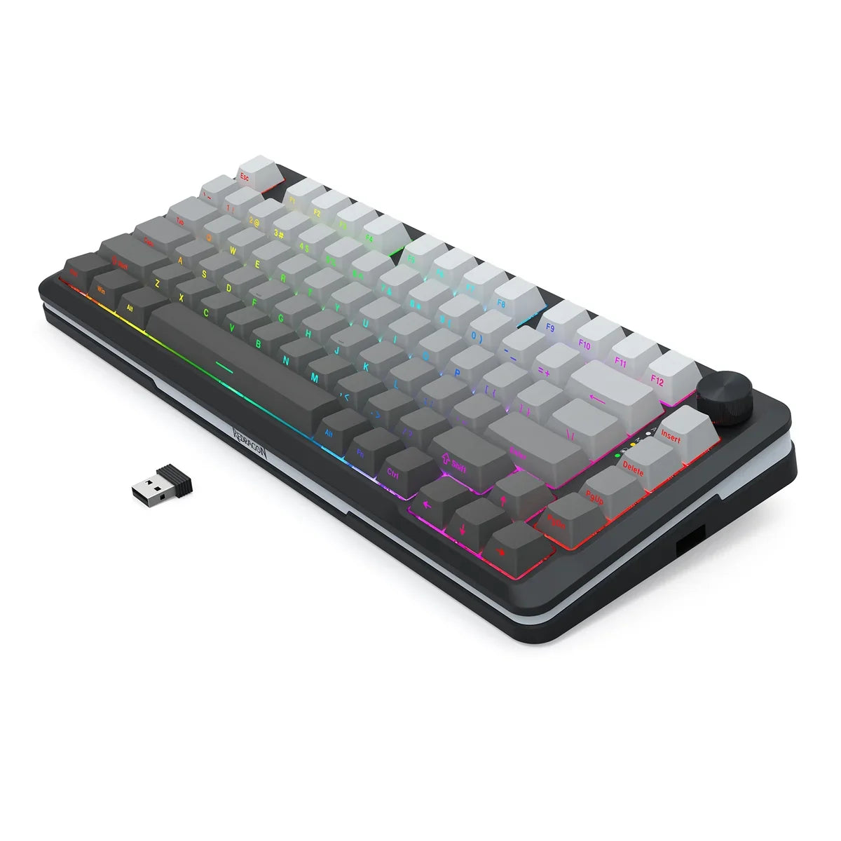 Redragon cyrus pro k681sp rgb wireless 75% hot-swappable gasket mechanical keyboard with knob (rpc linear switch)