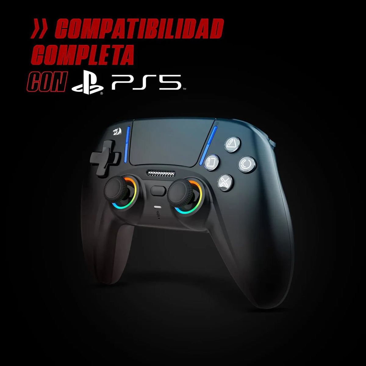 Redragon kaiser g832 wireless gamingpad for ps5 hall effect joystick trigger mechanical d-pad macro - console