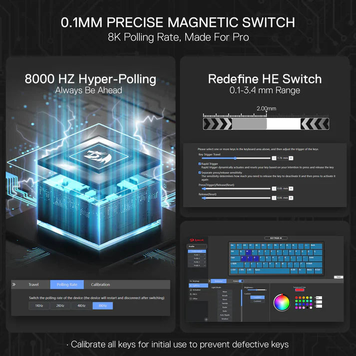 REDRAGON FIZZ K617M HE (Magnetic Hall Effect Keyboard) 8k Hz Polling Rate