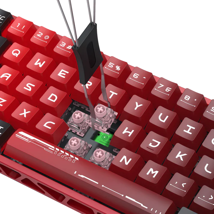 Redragon K753 HE Rapid Trigger Gaming Keyboard, 60% 61 Keys Wired Mechanical Keyboard w/Hype-Red Hollowed-Out Aluminum Base, Next-Gen UltraMag 100% POM Silky Rappid Trigger Magnetic Switch