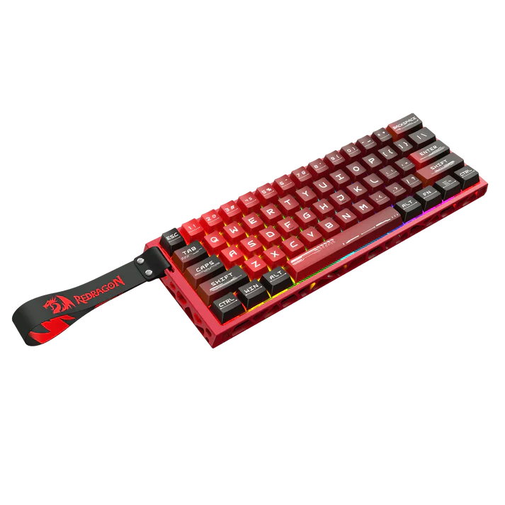Redragon K753 HE Rapid Trigger Gaming Keyboard, 60% 61 Keys Wired Mechanical Keyboard w/Hype-Red Hollowed-Out Aluminum Base, Next-Gen UltraMag 100% POM Silky Rappid Trigger Magnetic Switch