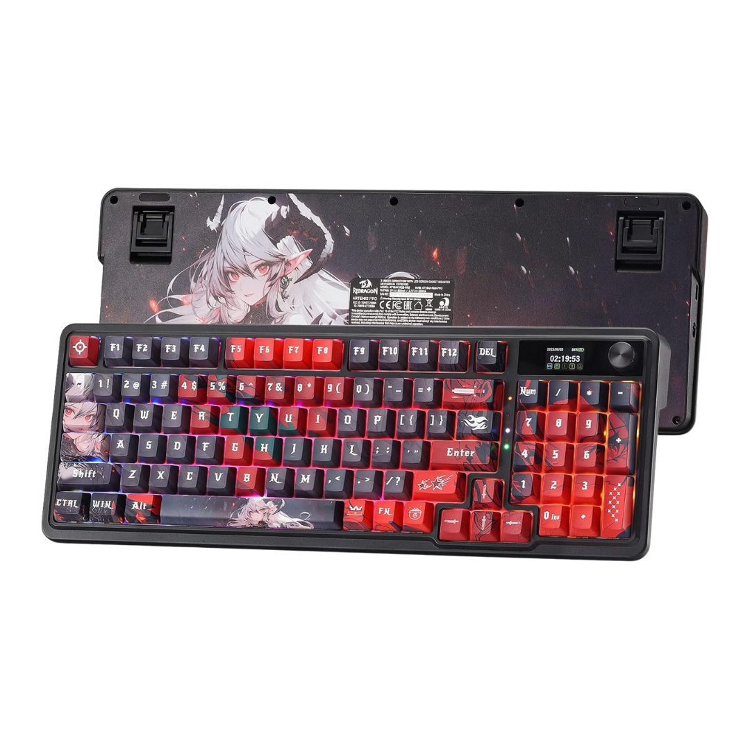 Redragon K719 PRO Wireless Gasket Gaming Keyboard w/Hype Screen & Knob.