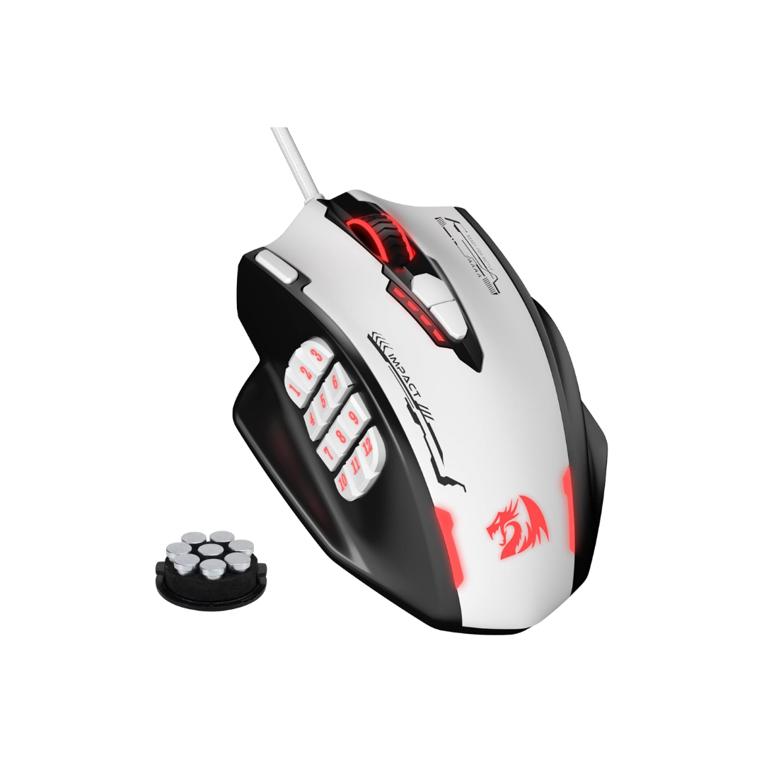 Redragon m908 wired rgb mmo gaming mouse 24000 dpi remapping keys | stable lag-free connection redefine keybinding
