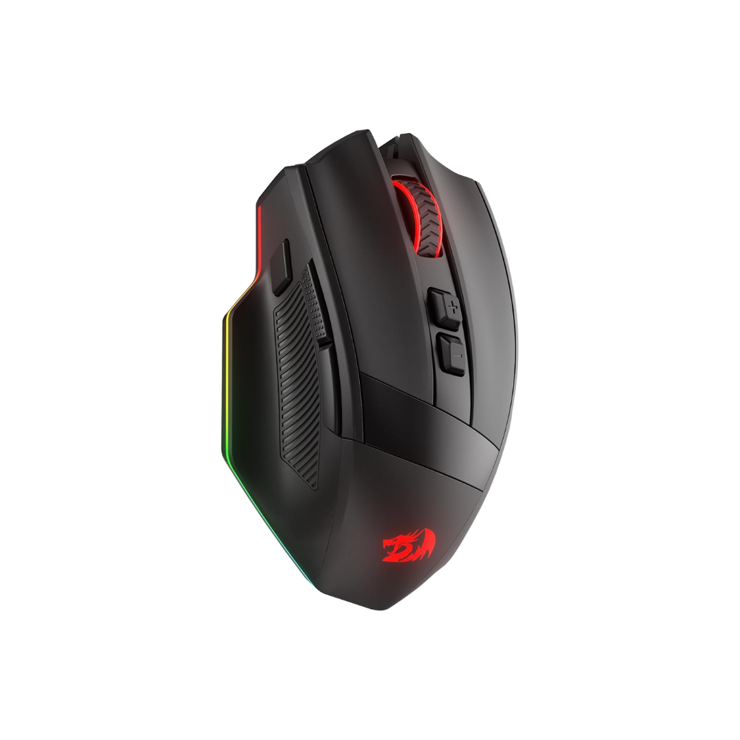 Redragon m923 pro wireless rgb gaming mouse 24k dpi remapping keys | cable-free delay smooth precise tracking custom
