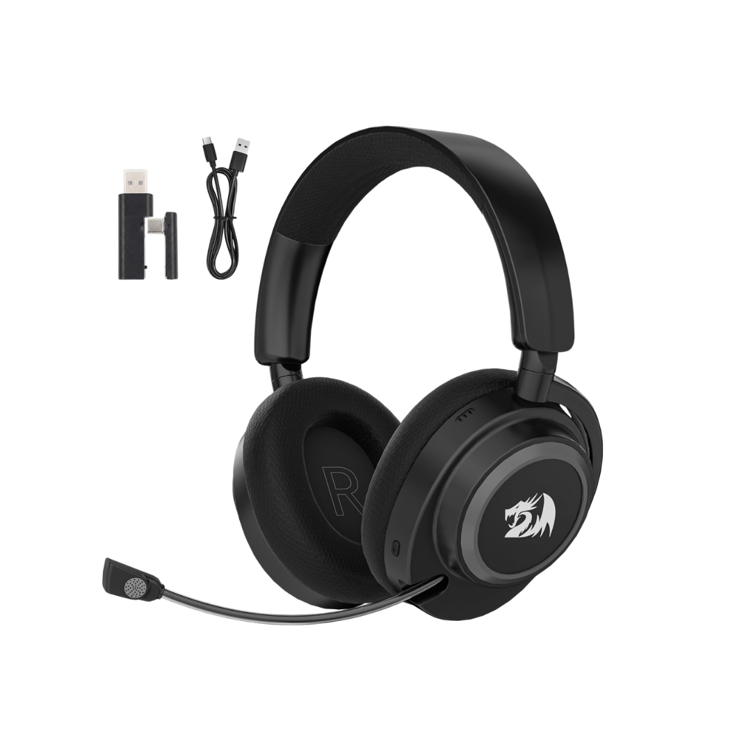 Redragon h891 wireless gaming headset tri-mode (2.4g/bt/wired) 65h battery 50mm drivers & 7.1 surround sound