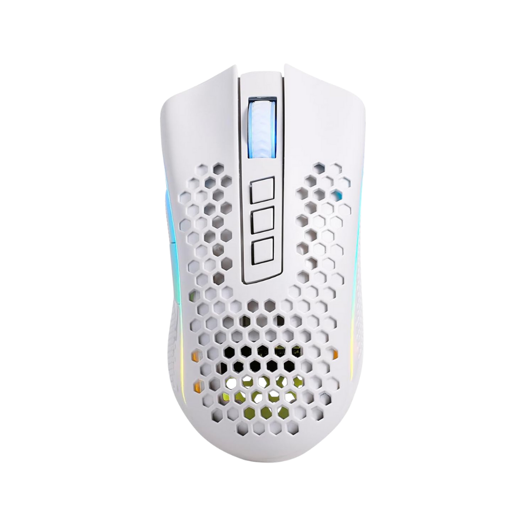 REDRAGON Mouse Gamer Storm Pro M808w-ks White Wireless, Honeycomb Shape
