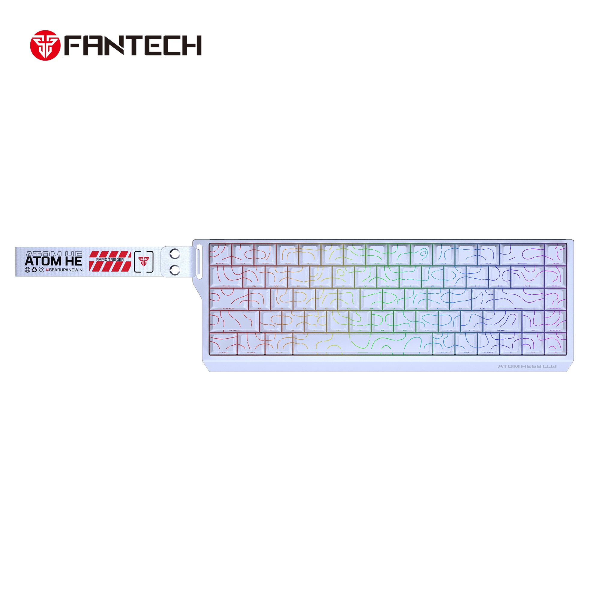Fantech Keyboard ATOM HE68 MK922 MAGNETIC SWITCH – WHITE