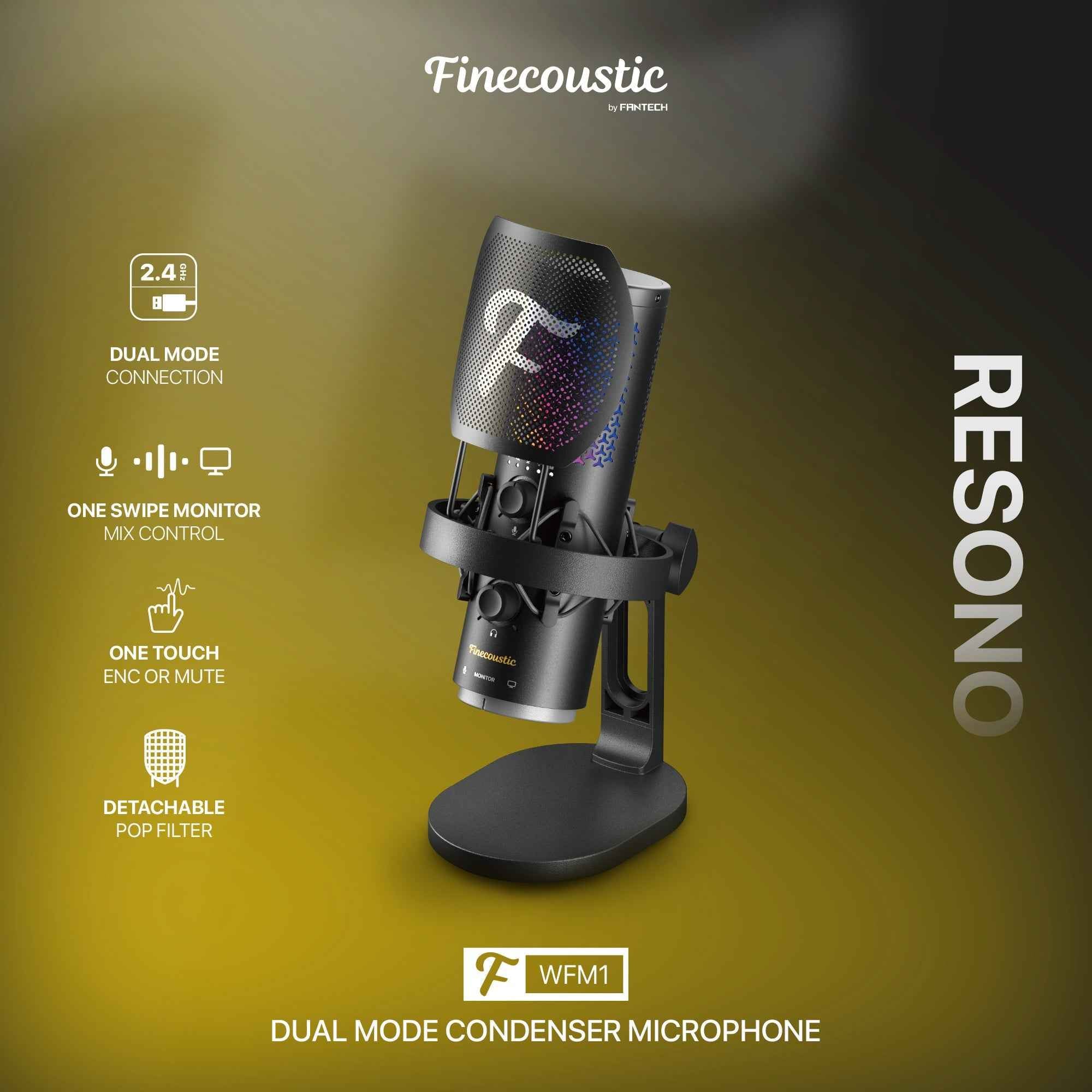 Fantech WFM1 Finecoustic RESONO Condenser Wireless Microphone