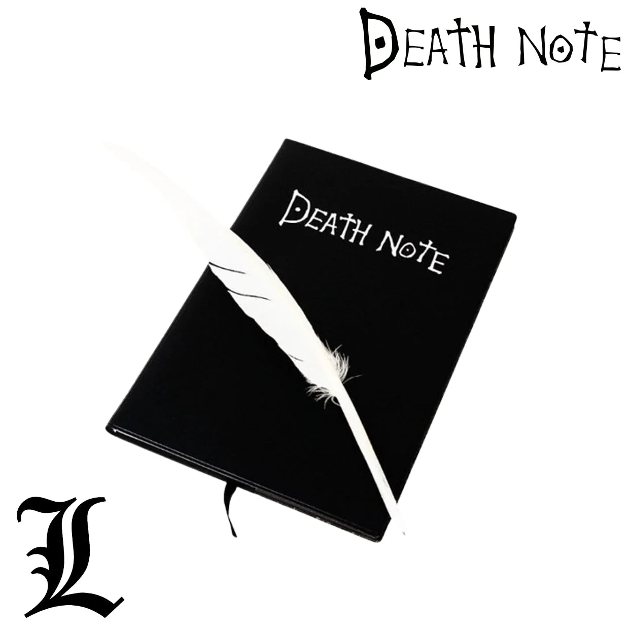 Light yagami death note book + feather - anime figures