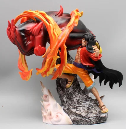 One piece figures red roc luffy 3 gear - anime figures