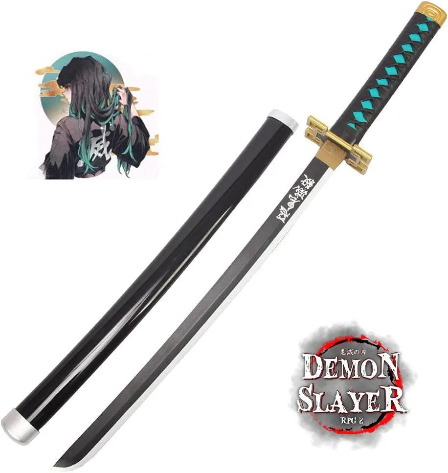 Basetake children’s demon slayer nichirin sword muichiro tojiro blackwhite child sword - anime swords