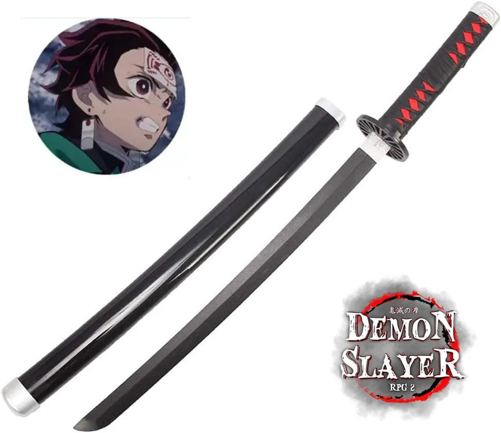 Dlusen katana halloween dress up props anime samurai ninja sword - demon slayer - tanjiro - anime swords