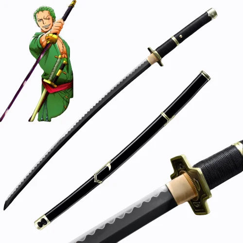 One piece roronoa zoro yubashiri katana sword shiny hamon edge - anime swords
