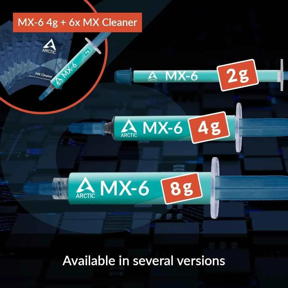 Arctic mx-6 thermal paste - ultimate performance with 6 mx cleaner included
