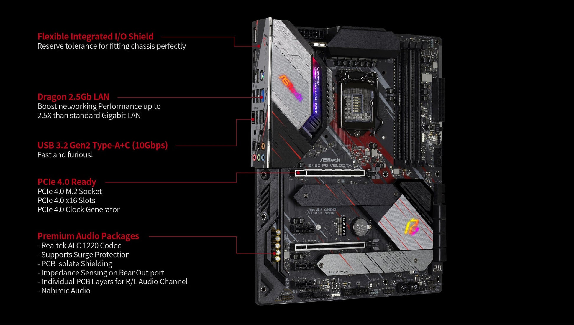 Asrock Phantom Gaming Z490 Pg Velocita Intel Motherboard