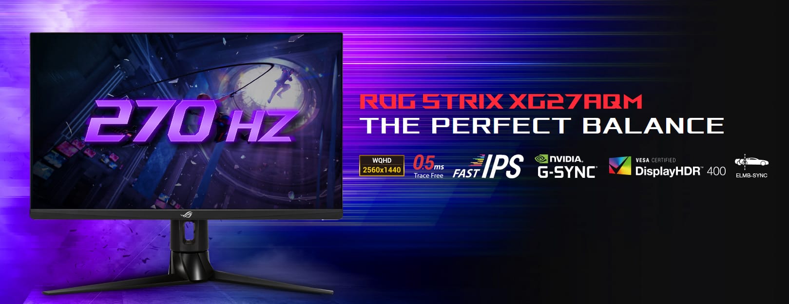 Asus Rog Strix Xg27aqm 27” Ips Hdr 2k 0.5ms Fast Ips 270hz - Gameonjo