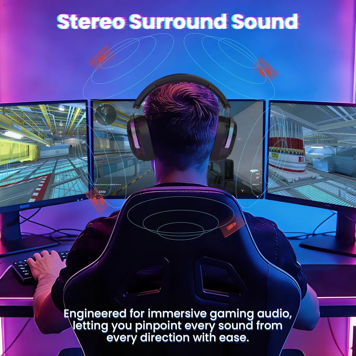 Attack shark g800 wireless rgb gaming headset:7.1 surround sound-50mm drivers-memory foam ear