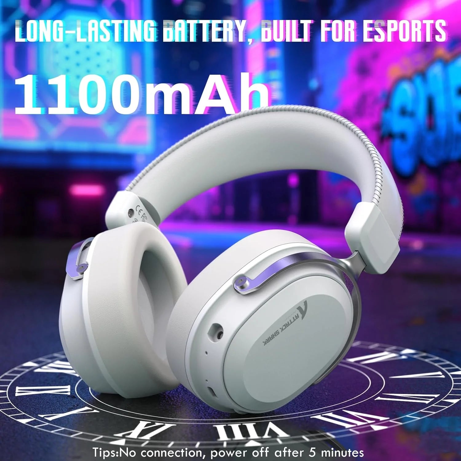 Attack shark l30pro wireless gaming headset with 2.4ghz/bt/wired long battery life with detachable microphone 7.1