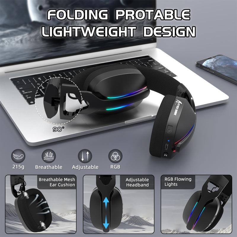 ATTACK SHARK L90 Foldable RGB Ultra-Light Tri-Mode Gaming Headset.