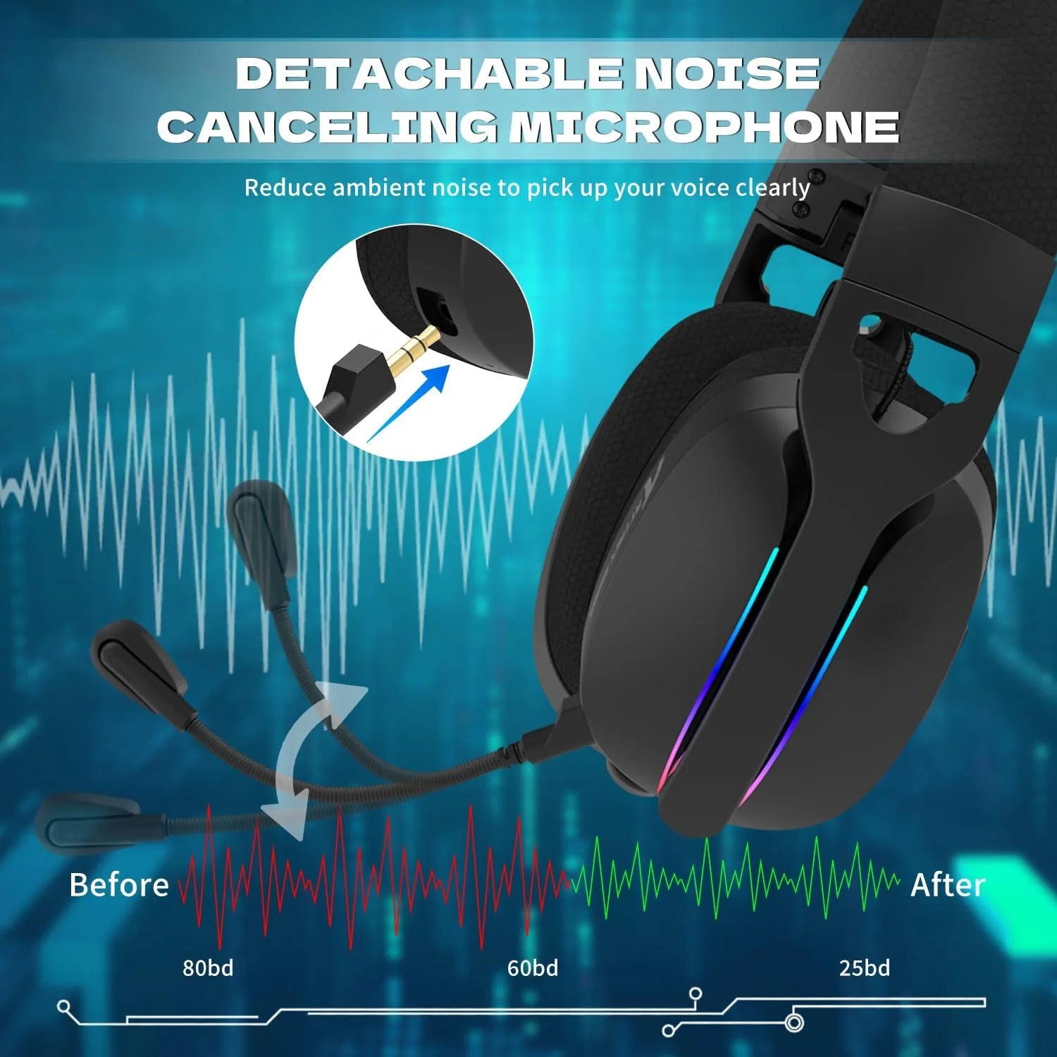Attack shark l90 ultra-light wireless headset,rgb,foldable,triple- mode-2.4ghz/bluetooth/wired gaming headphone