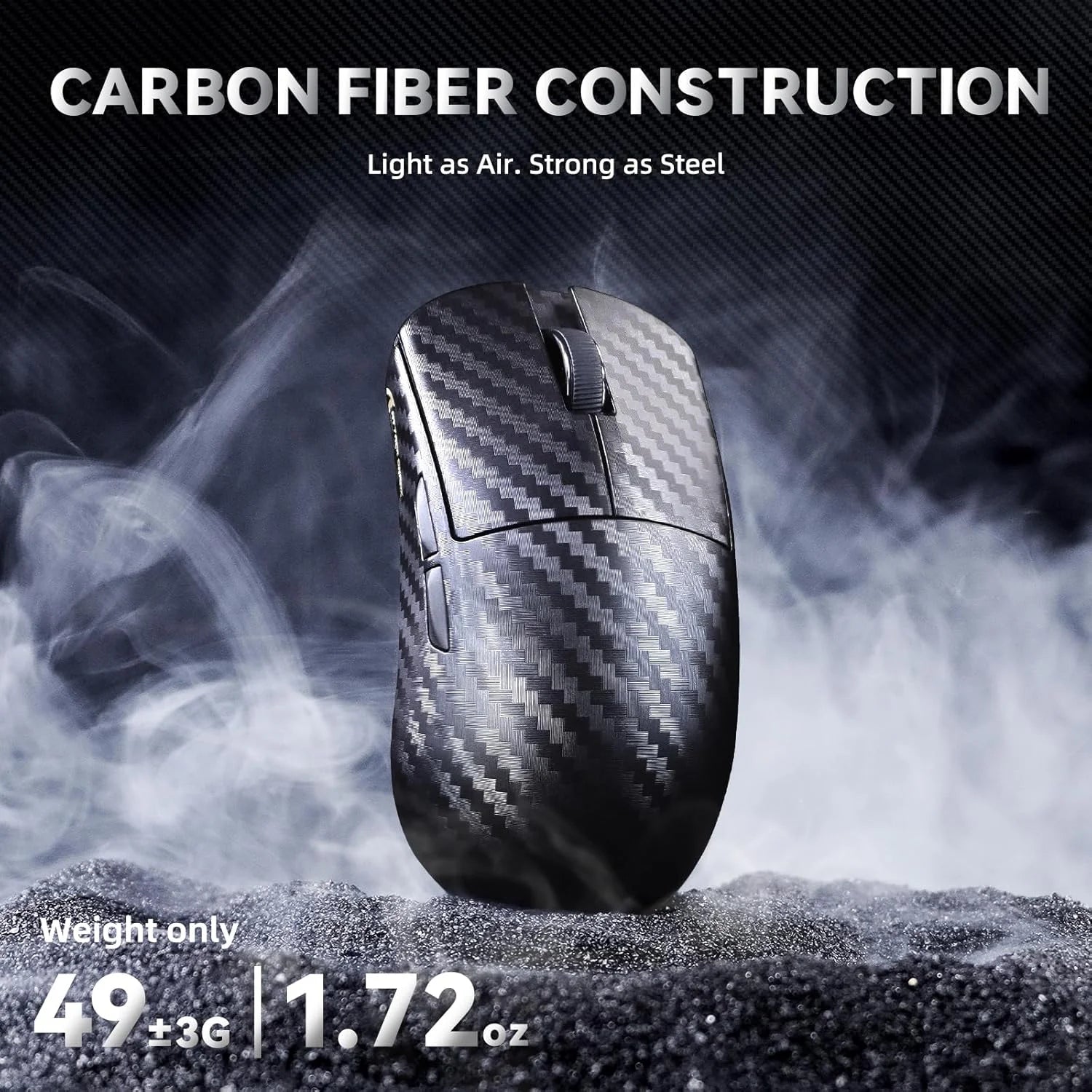 Attack shark r11 ultra 8k carbon fiber wireless gaming mouse,paw3950 max sensor,49g ultra-lightweight,nordic 52840 mcu