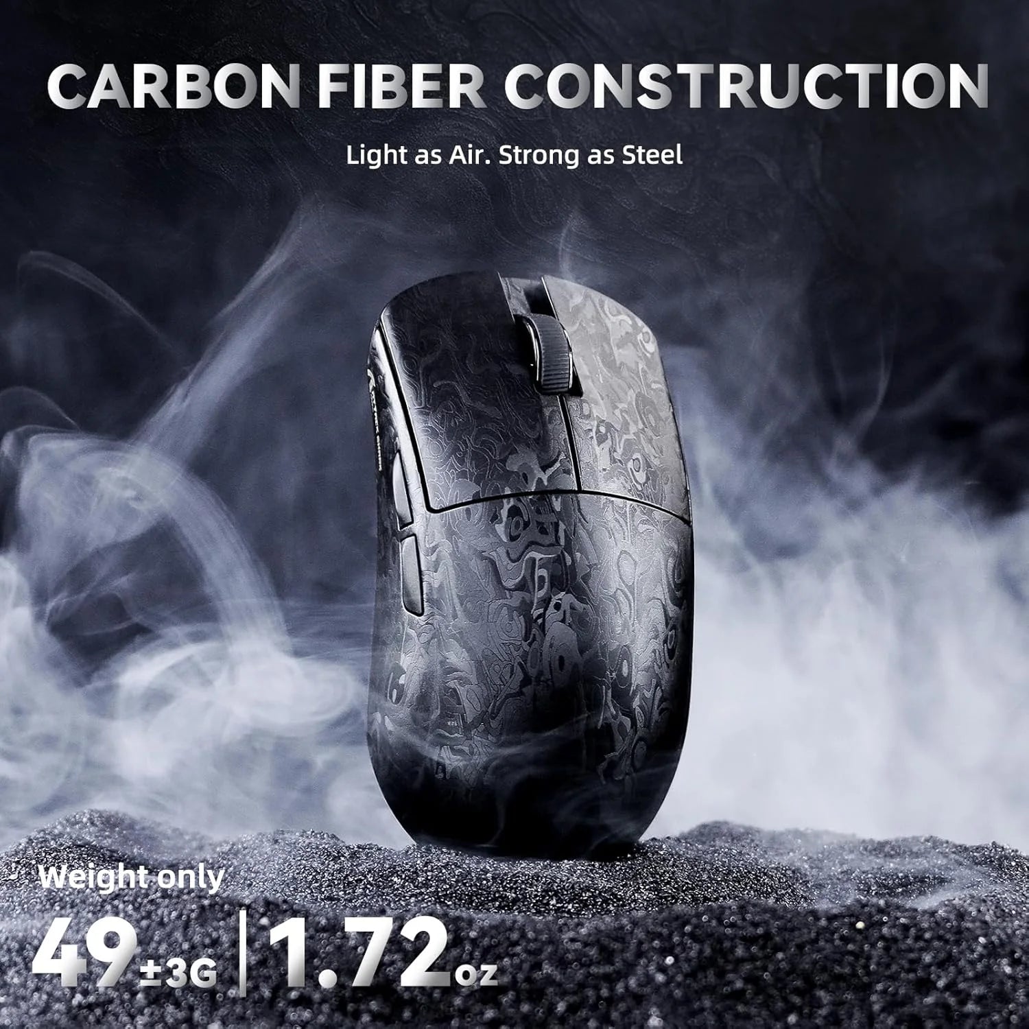 Attack shark r11 ultra 8k carbon fiber wireless gaming mouse,paw3950 max sensor,49g ultra-lightweight,nordic 52840 mcu