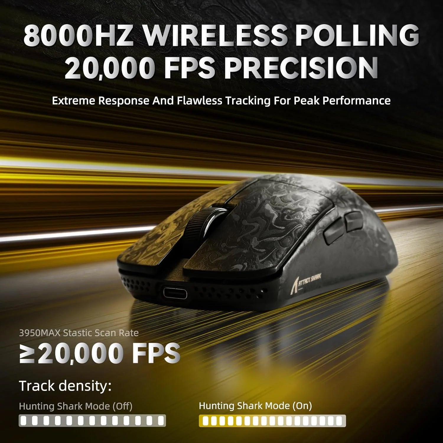 Attack shark r11 ultra 8k carbon fiber wireless gaming mouse,paw3950 max sensor,49g ultra-lightweight,nordic 52840 mcu