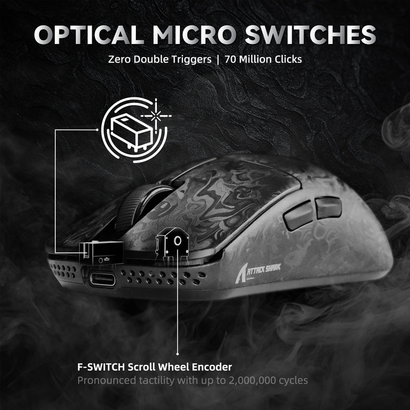 Attack Shark R11 Ultra Carbon Fiber Wireless 8k Gaming Mouse 49g Superlight 42000dpi