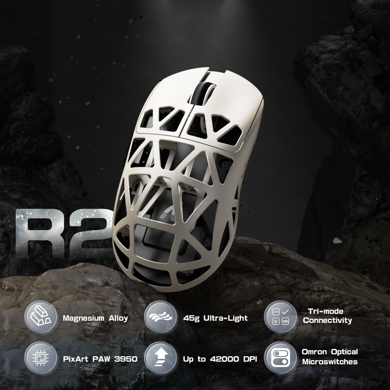 Attack Shark R2 Magnesium Alloy Paw3950 Gaming Mouse 8k - White - Mouse’s