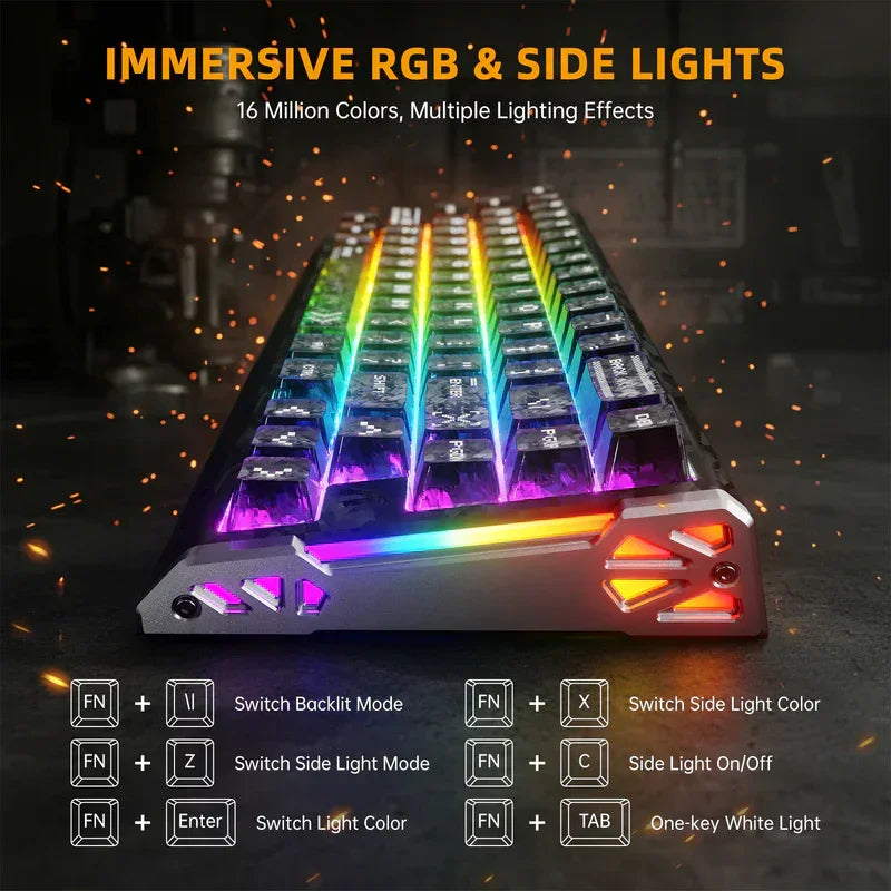 Attack shark r68 he 60% wired rapid trigger 8k mechanical rgb gaming keyboard with 0.005mm accuracy,0.08ms latency,256k