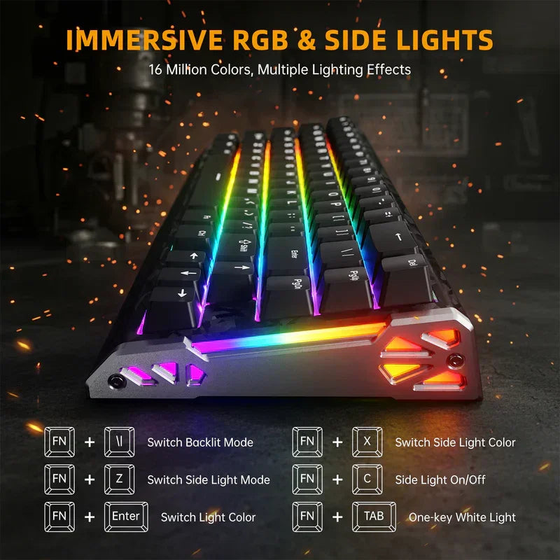 Attack shark r68 he 60% wired rapid trigger 8k mechanical rgb gaming keyboard with 0.005mm accuracy,0.08ms latency,256k