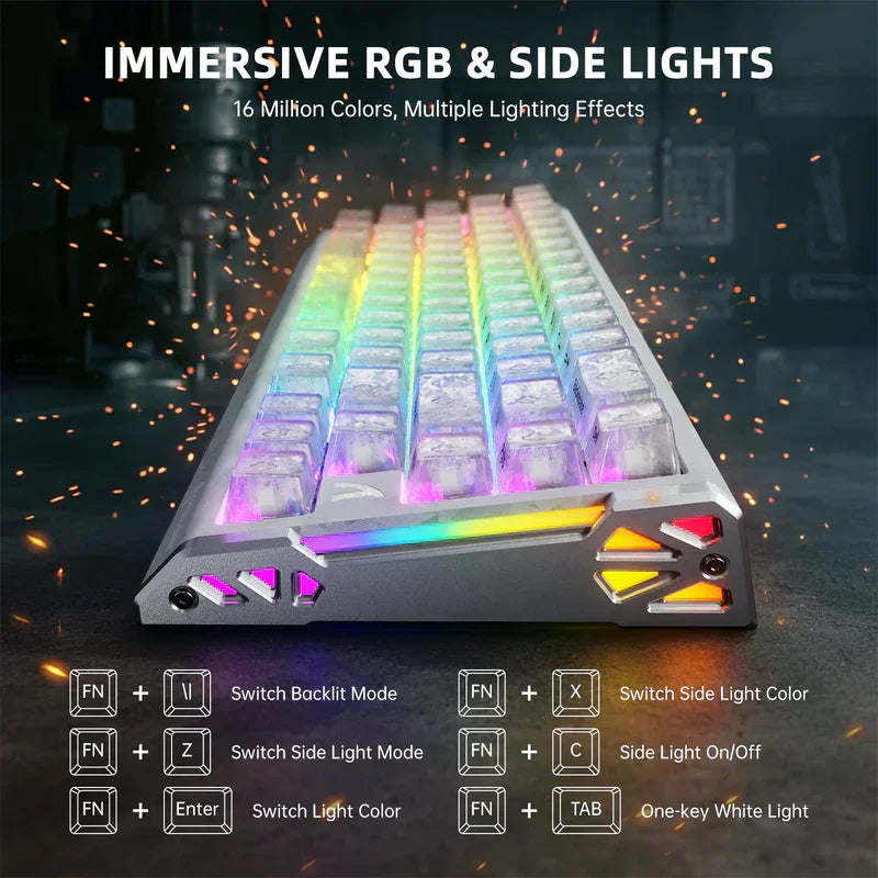 Attack shark r68he 60% wired rapid trigger 8k mechanical rgb gaming keyboard with 0.005mm accuracy,0.08ms latency,256k