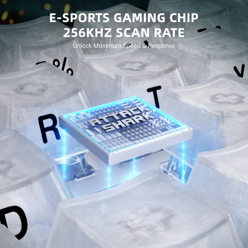 Attack shark r68he 60% wired rapid trigger 8k mechanical rgb gaming keyboard with 0.005mm accuracy,0.08ms latency,256k