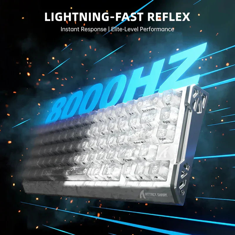 Attack shark r68he 60% wired rapid trigger 8k mechanical rgb gaming keyboard with 0.005mm accuracy,0.08ms latency,256k
